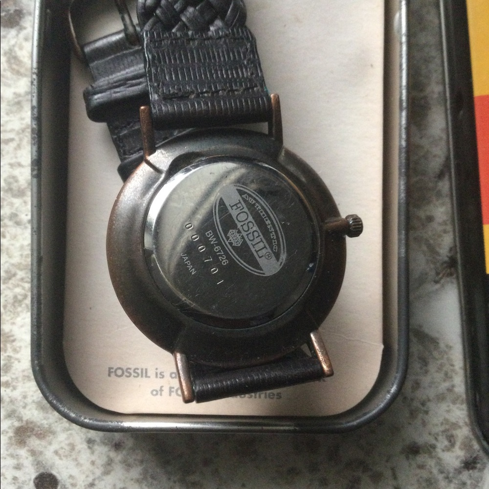 RARE 1995 FOSSIL MOON LANDING WATCH BW-6727 (000701)